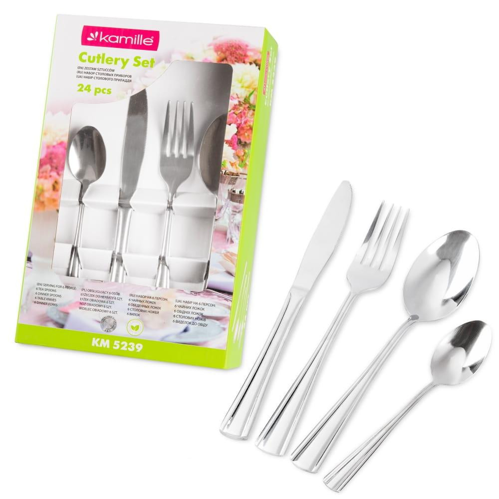 Набор столовых приборов Kamille 24 пр на 6 персон  5239 нерж. сталь Одеса - зображення 2