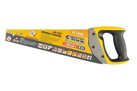 Ножовка столярная MASTERTOOL BLACK ALLIGATOR 350 мм 9TPI MAX CUT закаленный зуб 3-D заточка тефлонов Харьков