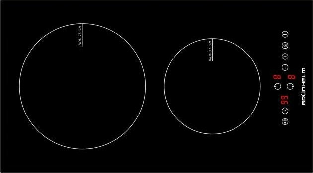 Варочная поверхность индукционная Grunhelm  GPI 523 B (2 конфорки) Сенсор Стеклокерамика Київ - зображення 1