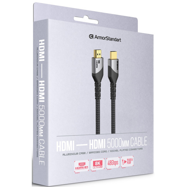 Кабель ArmorStandart HDMI 2.1 8K 5m Black (ARM89320) Харків - зображення 2