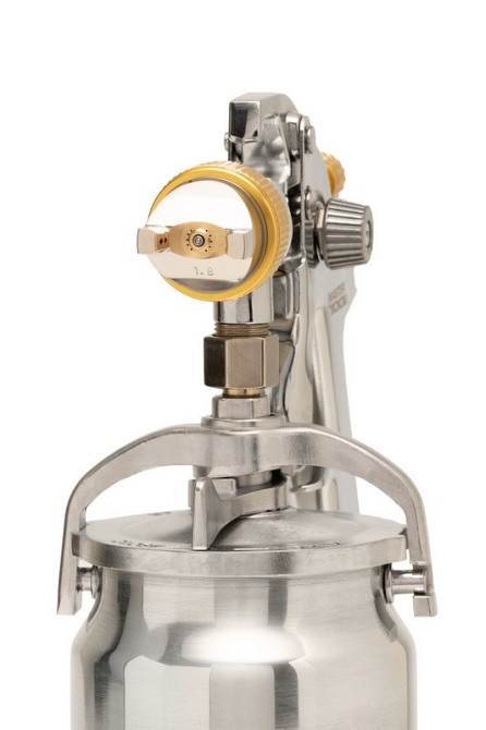 Краскопульт пневматический MASTERTOOL HVLP НАЛБ 1000 мл Ø 1,8 мм круглый/плоский факел 130-210 л/мин Харків - зображення 2