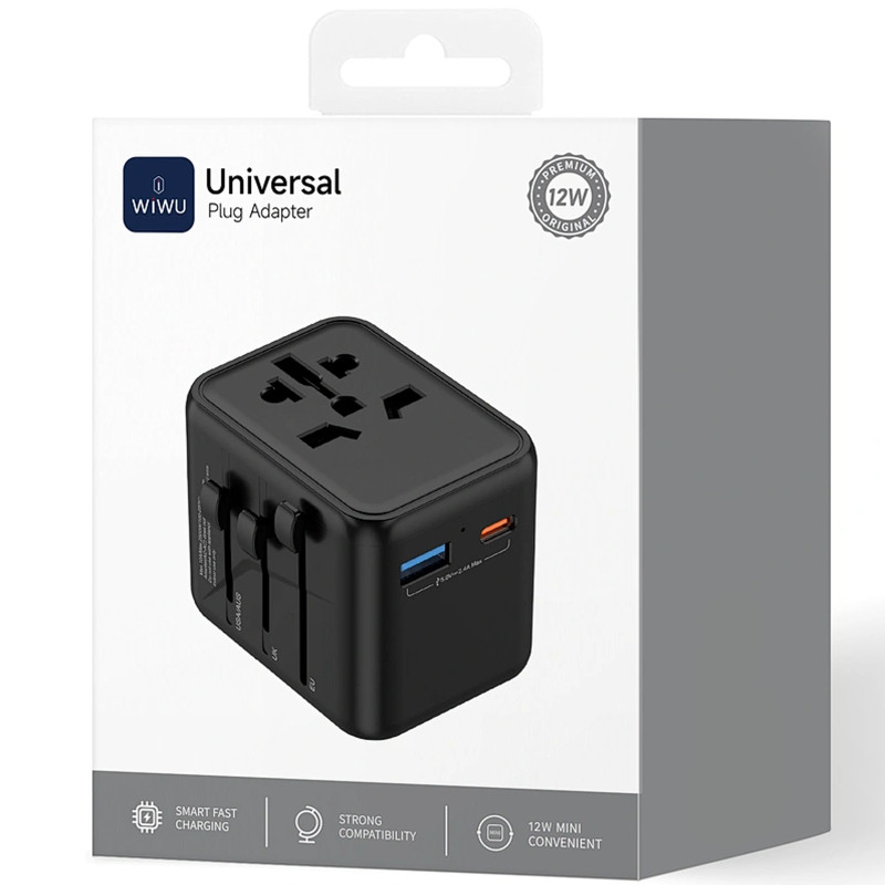 Сетевой универсальный переходник WIWU UA012 Warrior 12W + 1USB-A/1C Херсон - зображення 6