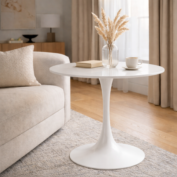 Столик дизайнерський журнальний Тюльпан М білий Дніпро - зображення 3