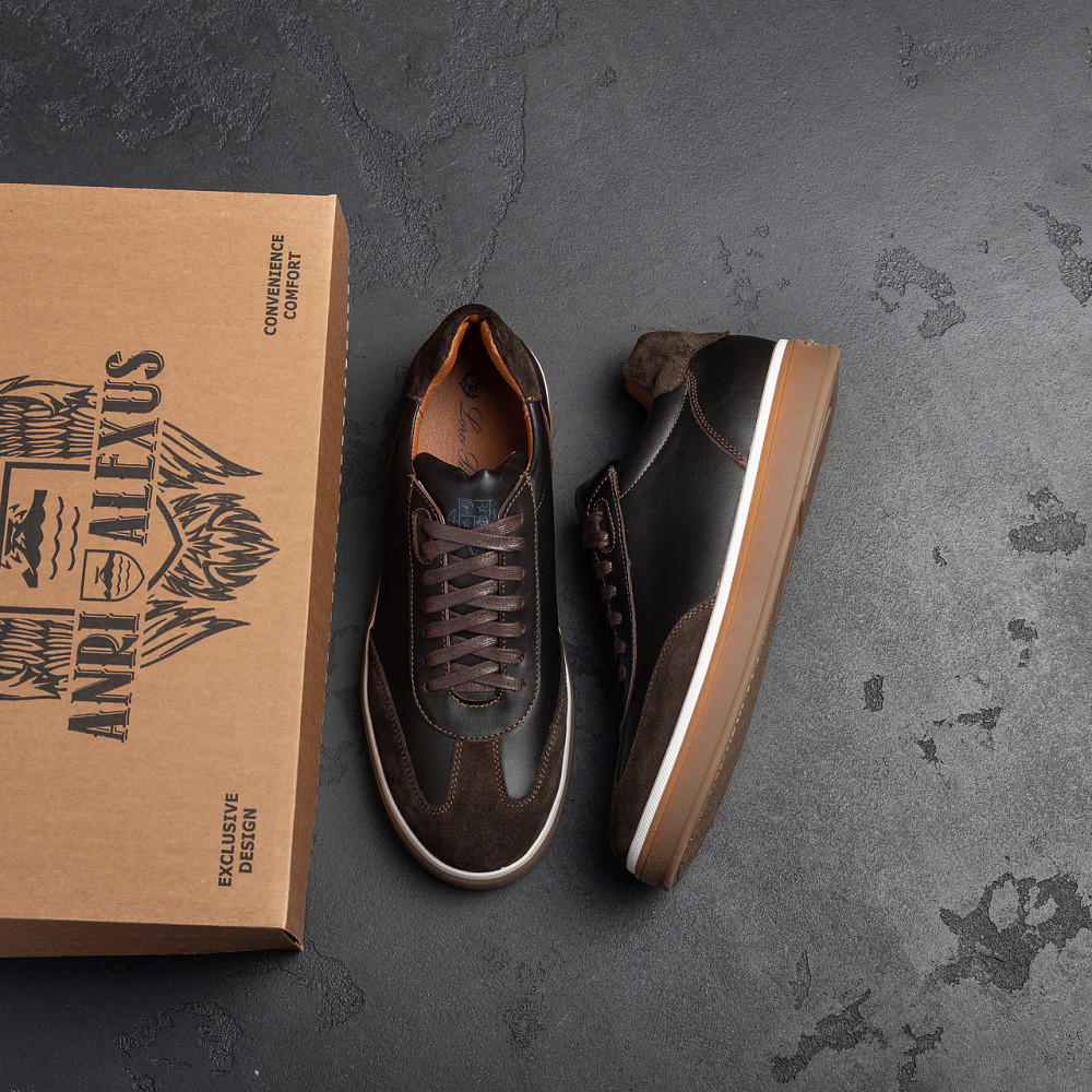 Мужские кожаные кроссовки Classic Brown Київ - зображення 10