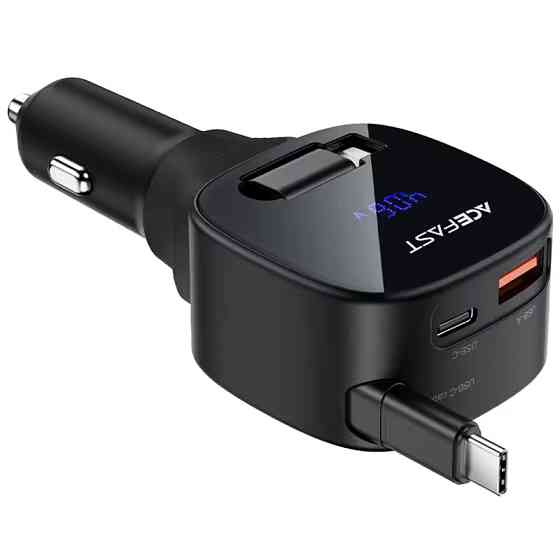 АЗУ Acefast B17 PD30W+QC3.0 total 95W (1USB-A/1C) with retractable cable Type-C Херсон