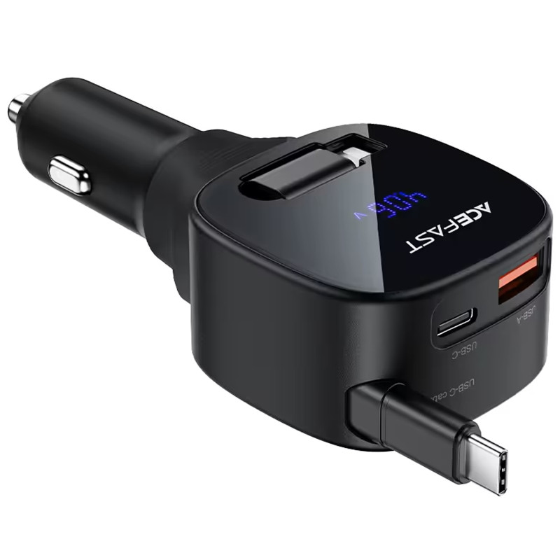 АЗУ Acefast B17 PD30W+QC3.0 total 95W (1USB-A/1C) with retractable cable Type-C Херсон - изображение 2