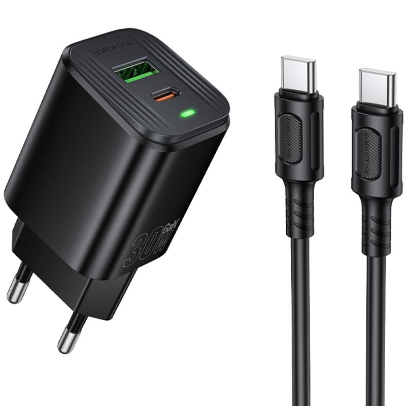 СЗУ Borofone BAS85A Star PD30W+QC3.0 (1USB-A/1C) + кабель Type-C to Type-C Херсон - зображення 1