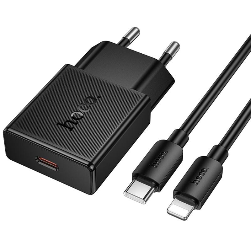 СЗУ Hoco N72 Speed ultra-thin PD20W (1USB-C) + кабель Type-C to Lightning Херсон - зображення 4