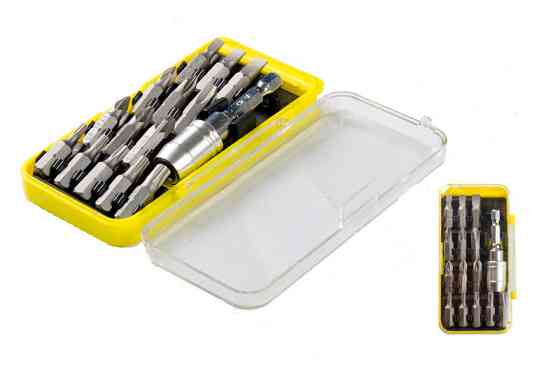 Набор отверточных насадок MASTERTOOL CR-V 15 шт 25 мм 1/4" с держателем 40-0382 Харків