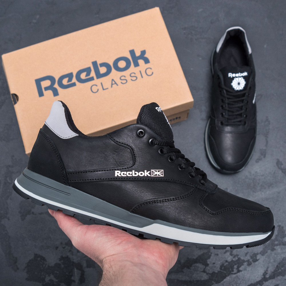 Мужские кожаные кроссовки  Rbk Classic Leather  Black Київ - зображення 9