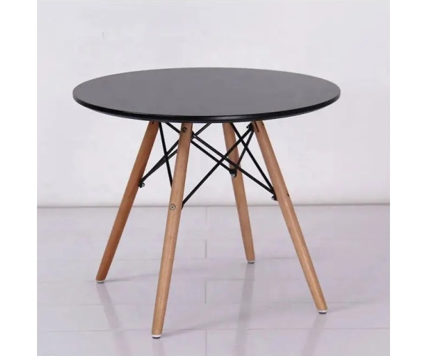Стіл Тауер Вуд журнальний чорний круглий Дніпро - зображення 2