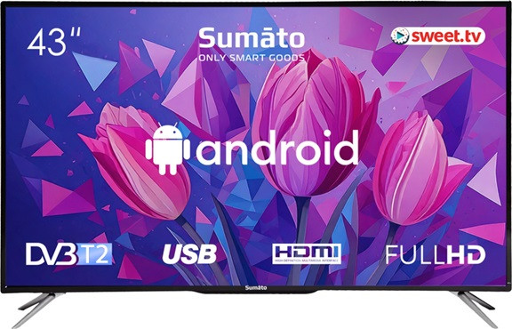 Телевизор SUMATO Smart TV 43UTS03 43 дюйма черный Київ - зображення 1
