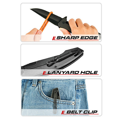 Нож складной карманный L225мм TOPTUL FK-5 Харків - зображення 4