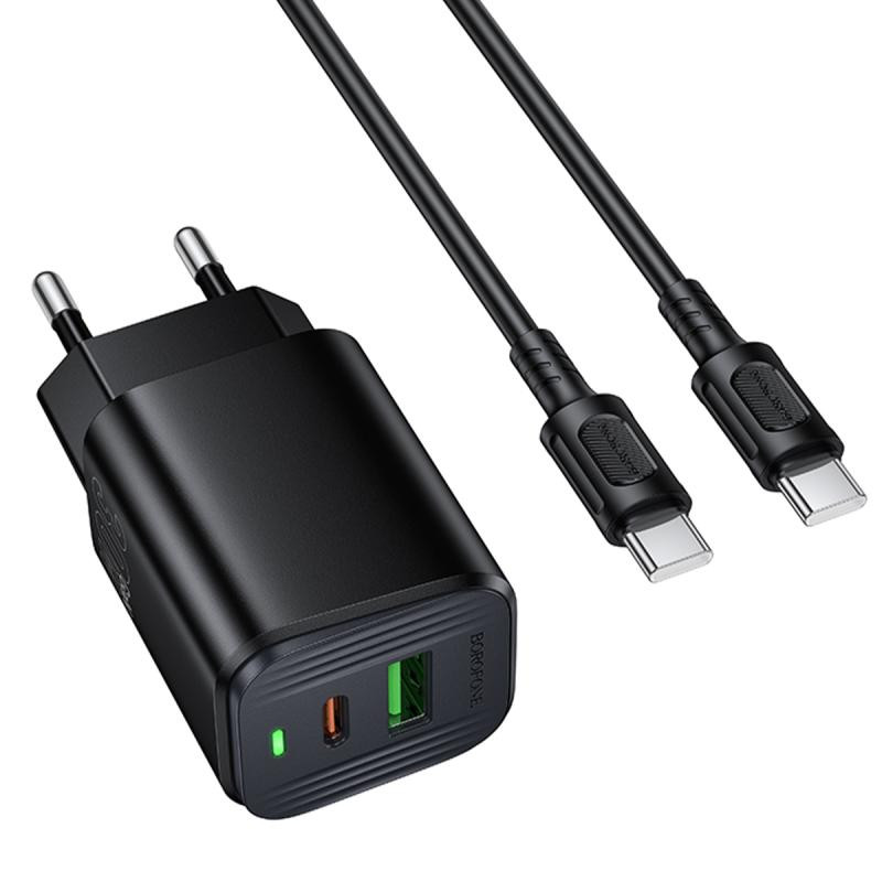 СЗУ Borofone BAS85A Star PD30W+QC3.0 (1USB-A/1C) + кабель Type-C to Type-C Херсон - зображення 6