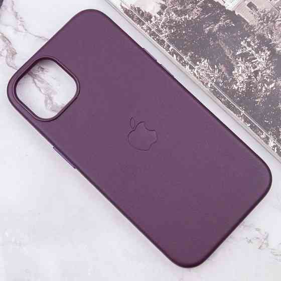 Кожаный чехол Leather Case (AAA) with MagSafe and Animation для Apple iPhone 13 (6.1") Херсон