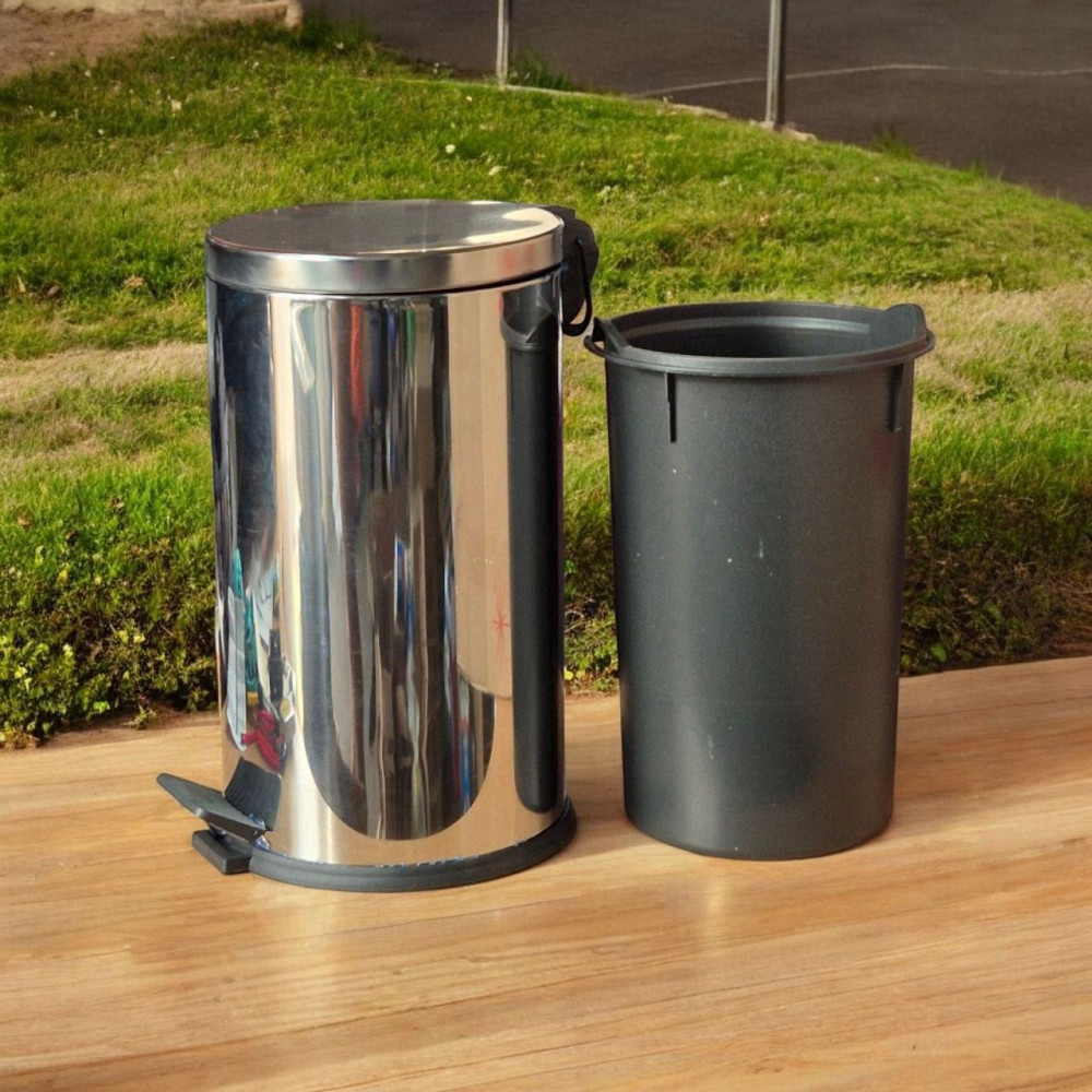 Ведро из нержавеющей стали с педалью,16 л, глянец (0106) Киев - изображение 3