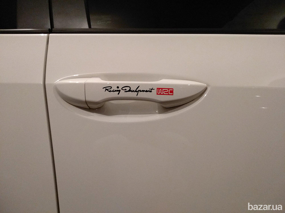 Наклейки на ручки Белая номер 6 светоотражающая с красным на диски или дворники Бориспіль - зображення 5