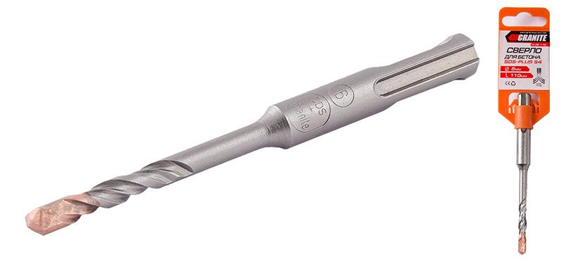 Сверло для бетона GRANITE SDS-PLUS S4 6х110 мм 0-06-110 Харків - зображення 1