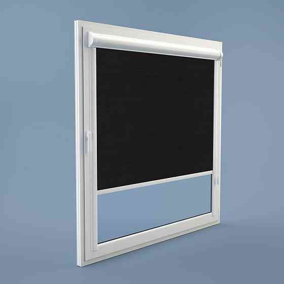 Рулонна штора Rolets Льон 2-2136-1800 180x170 см закритого типу Чорна Київ