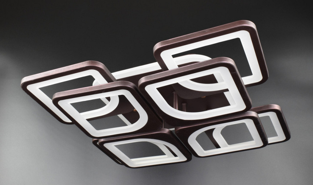 Люстра стельова LED з пультом A2281/4+4S-RGB-cf Коричневий 11х43х43 см. Київ - зображення 1