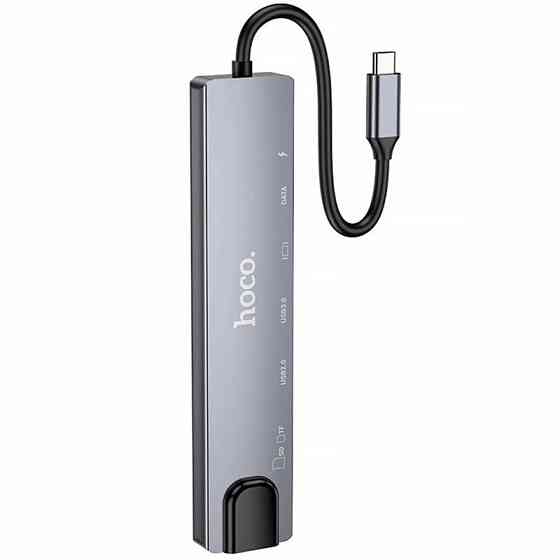 Переходник HUB Hoco DUP09 (Type-C to HDMI+USB 3.0+USB 2.0+2xType-C+SD/TF) Херсон