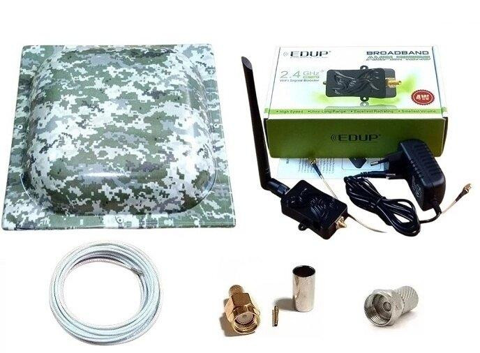 Усилитель сигнала 2,4 ГГц 4 Вт (36 дБм), оригинал EDUP EP-AB007 с антенной панельной 2х12-18 дБ (828 Дніпро - зображення 1