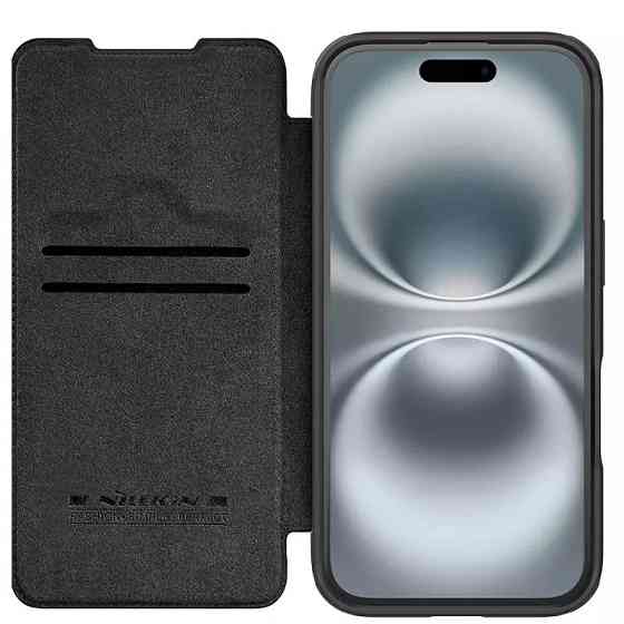 Кожаный чехол-книжка Nillkin Qin Prop для Apple iPhone 16 (6.1") Херсон
