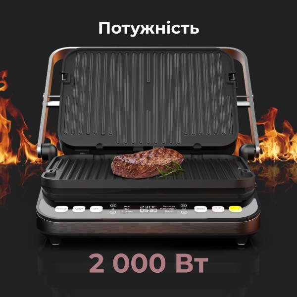 Электрогриль контактный AENO EG5 AEG0005 2000 Вт серебристый Київ - зображення 3