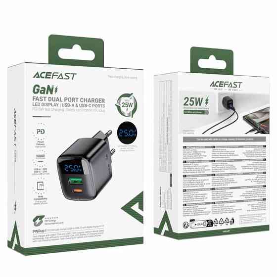 СЗУ Acefast A114 PD25W GaN (1USB-A/1C) Херсон