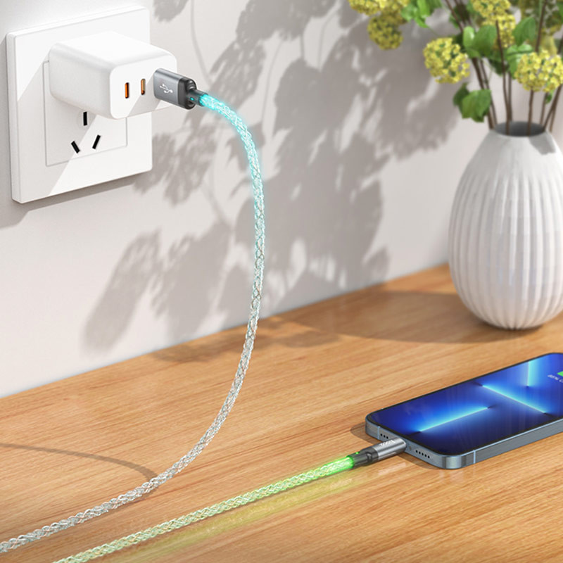 Дата кабель Hoco U112 Shine 2.4A USB to Lightning (1m) Херсон - зображення 8