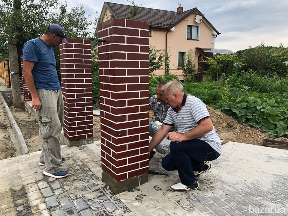Бетонні клінкерні стовпи та підмурування на паркан, імітація цеглини.Ціна. Бровари,Київська область. Бровари - зображення 1