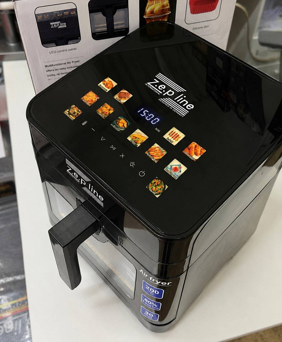 Аэрогриль мультипечь на два тэна с силиконовой формой Zepline ZP-00343-Black 13 л 4200 Вт черная Київ - зображення 3