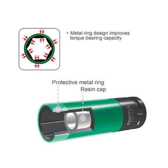 Головка для литых дисков TOPTUL 1/2" ударная длинная 21мм Pro-Series KABP1621 Харьков