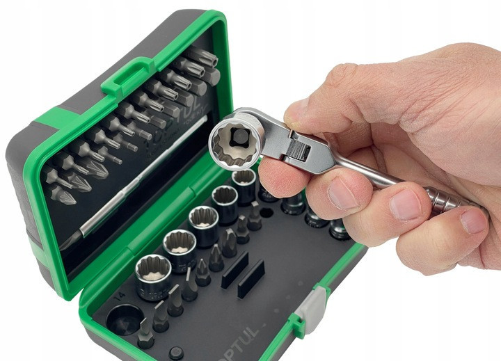 Набор бит и головок с трещоткой TOPTUL 1/4" 41 ед. (12-гран.) TOPTUL GADW4502 Харків - зображення 9