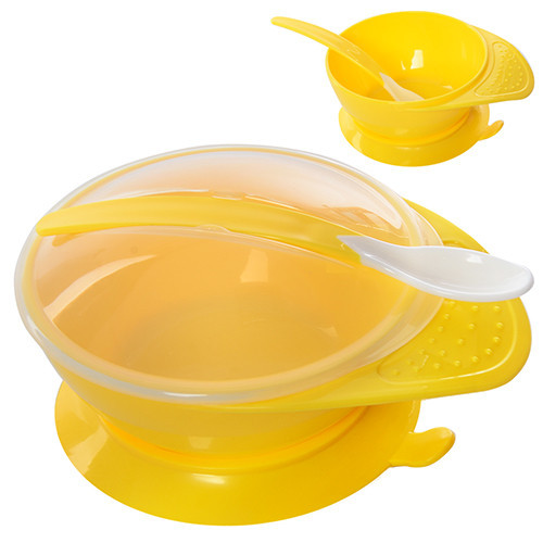 Миска з кришкою та ложкою дитяча Stenson R-83770 15.5х12х8 см Київ - зображення 1