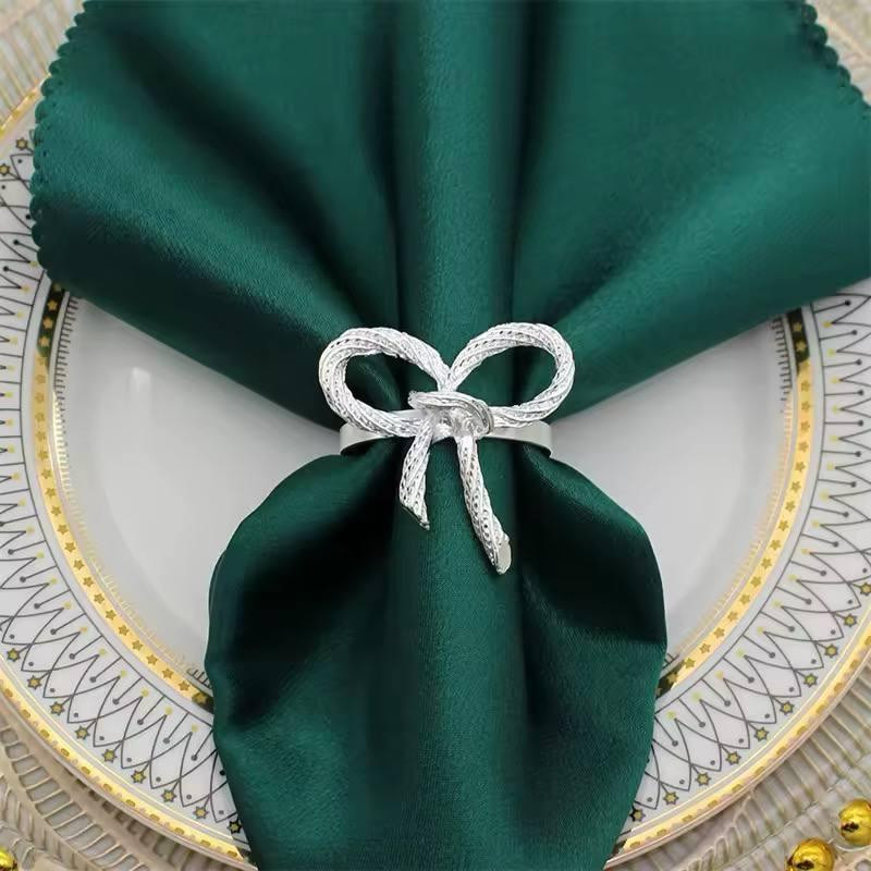 Набор колец для салфеток Бантики Silver 6 шт Одеса - зображення 3