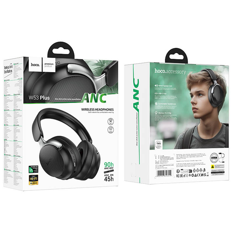 Уценка Накладные беспроводные наушники Hoco W53 Plus Tone ANC Херсон - зображення 5
