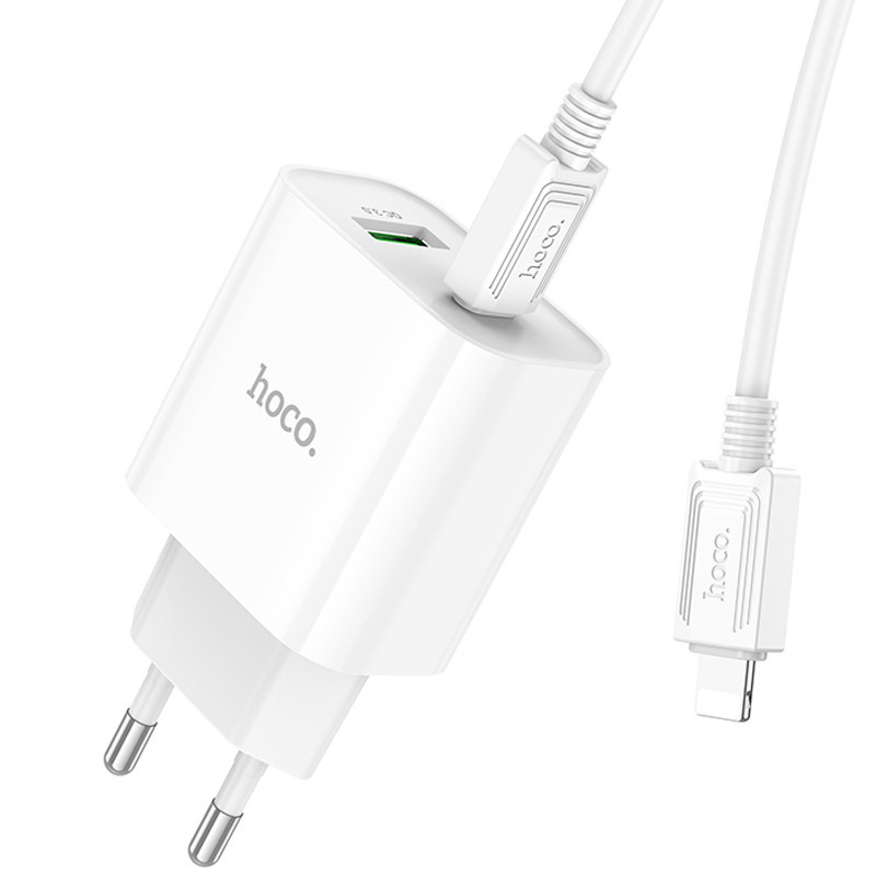 СЗУ Hoco C80A Plus Rapido PD20W+QC3.0 (1USB-A/1C) + кабель Type-C to Lightning Херсон - зображення 4
