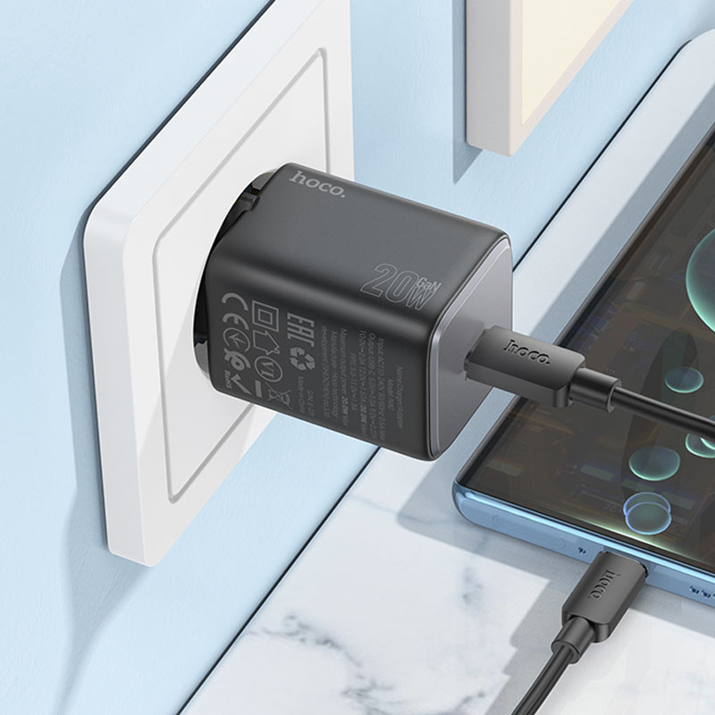 СЗУ Hoco N40 Mighty PD20W (1USB-C) + кабель Type-C to Type-C Херсон - изображение 5