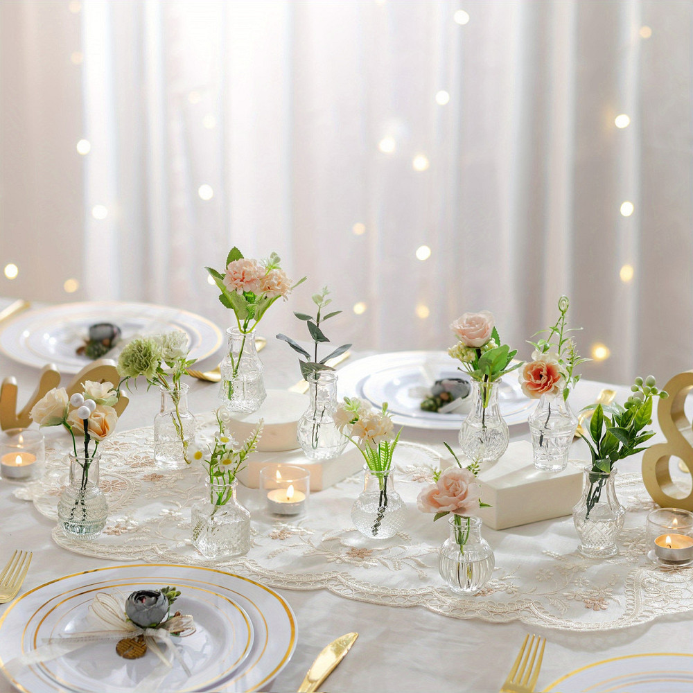 Набор стеклянных прозрачных мини ваз Leeseph 10 шт Одеса - зображення 2