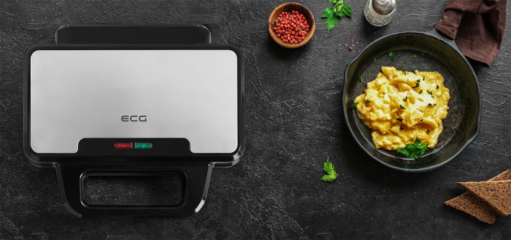 Бутербродница ECG S 2120 Grande 900 Вт черная Київ - зображення 5