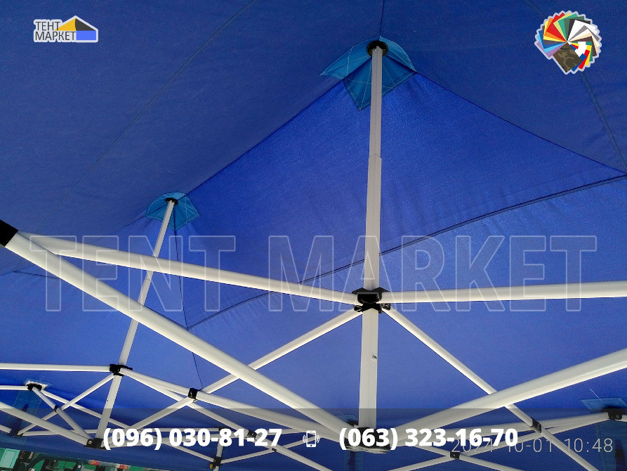 Тент купол 4.5х3 Синій TM-3 Premium дах на китайский шатер. Виготовлення Продаж тенти шатри палатки Запоріжжя - зображення 5