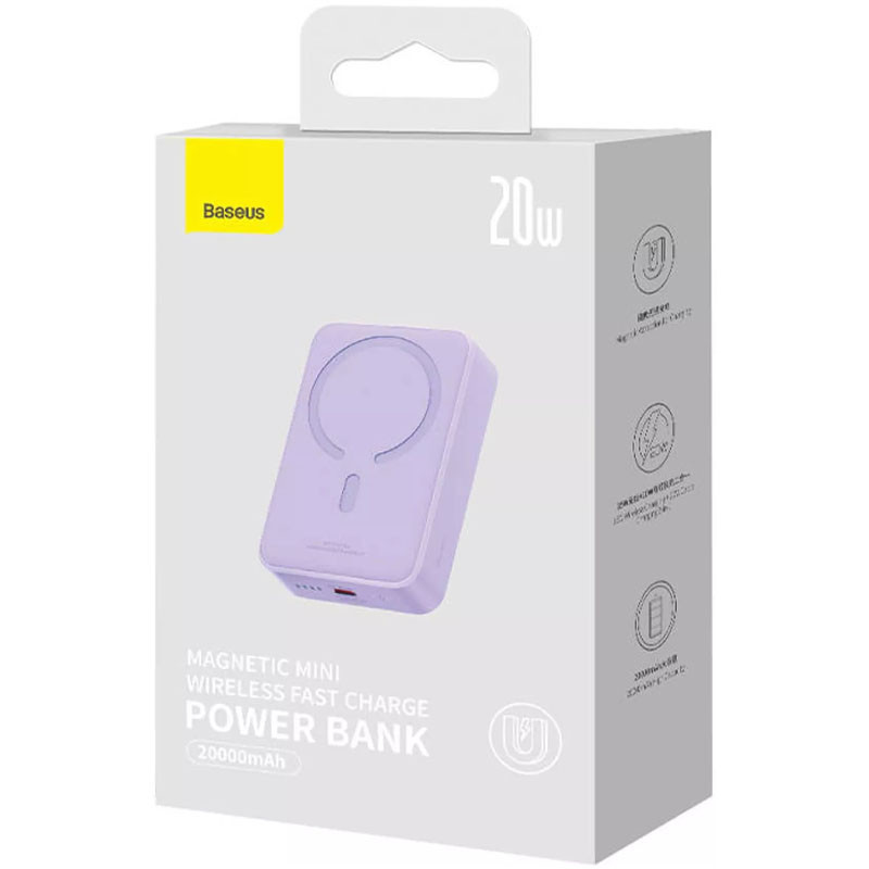 Портативное ЗУ Power Bank Baseus Magnetic Mini OS 20W c БЗУ 10000 mAh (PPCX110105) Херсон - зображення 6