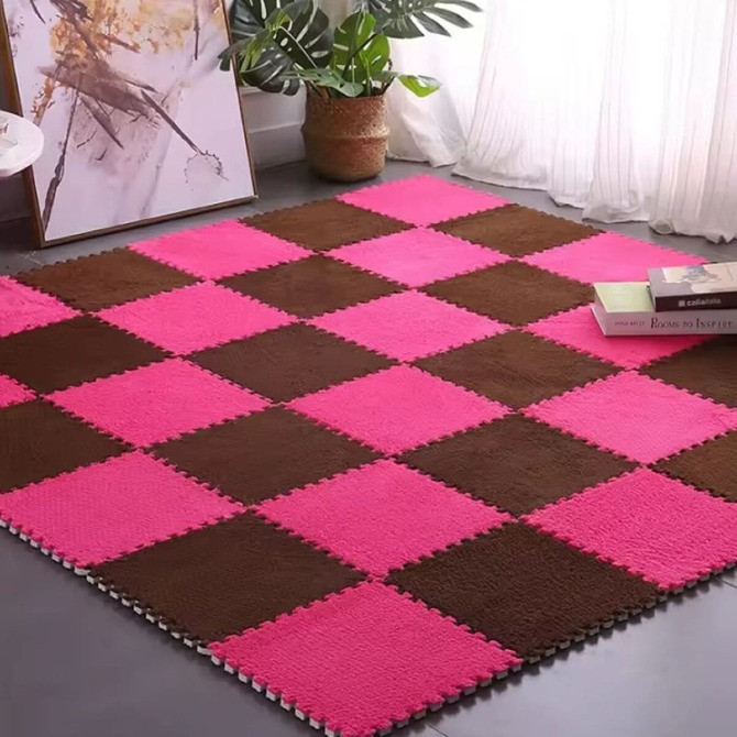 Підлога-пазл плюшевий РОЖЕВИЙ 30*30*1cm (D) SW-00002092 Дніпро - зображення 3