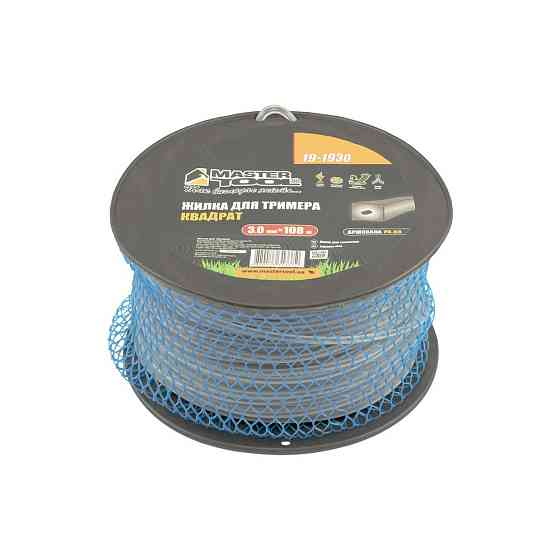 Леска для триммера MASTERTOOL КВАДРАТ АРМИРОВАННЫЙ 3,00 мм 108 м катушка 19-1930 Харків