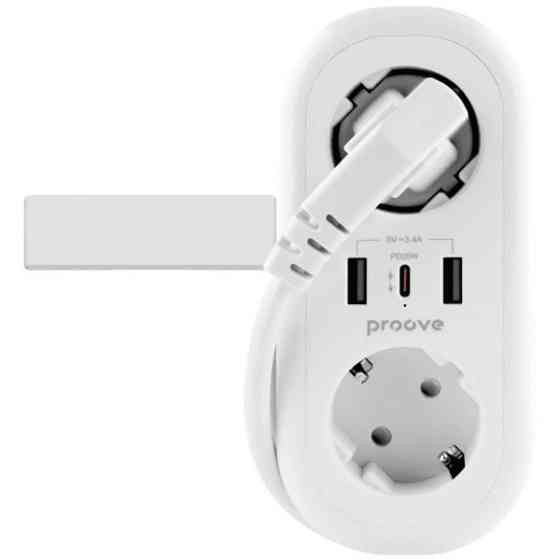 Фільтр живлення Proove Supercoil 20W (2xAC + Type-C + 2xSB) 1.5m White (PSPS25002102) Харків