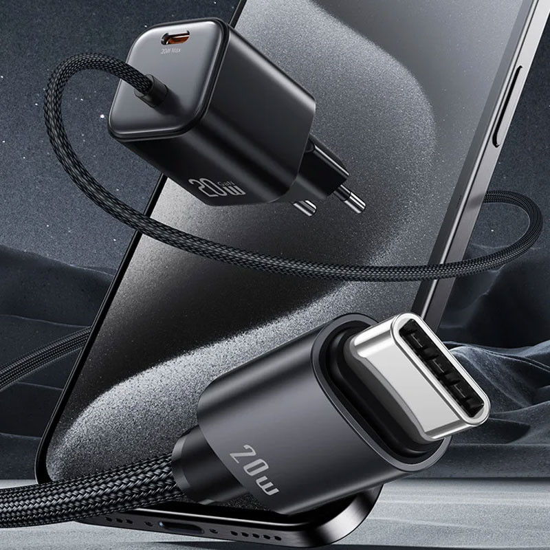 СЗУ Usams US-CC261 GaN JC Ser. 20W (2USB-C) + кабель Type-C to Type-C Херсон - зображення 2