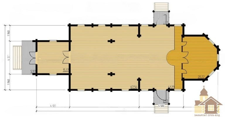 Дерев’яна церква ЗСБ-168 – замовляй свій зруб Одеса - зображення 6