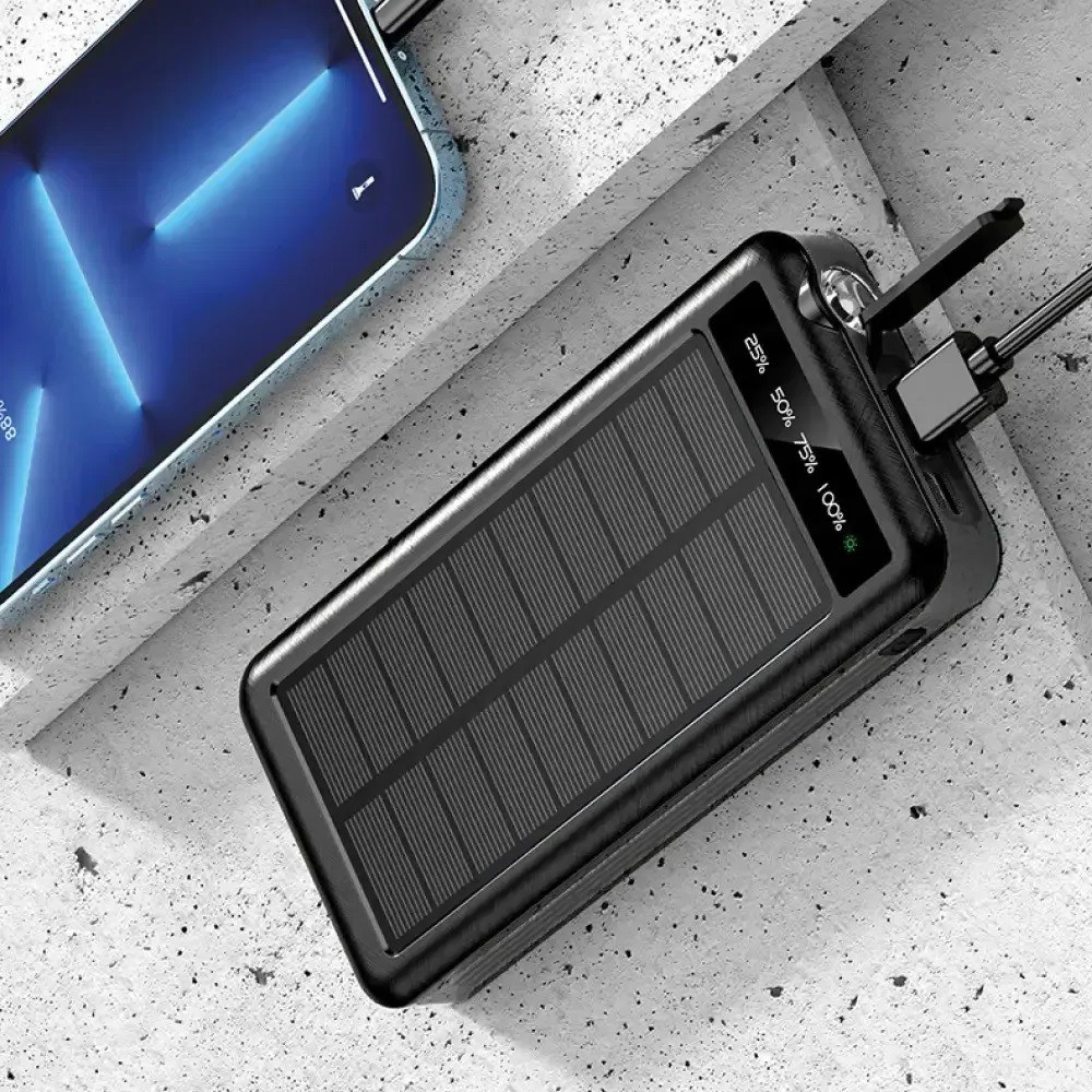 Павербанк універсальний на 50000 мАг 4 кабелі, з бездротовою зарядкою та сонячною панеллю Косов - изображение 7