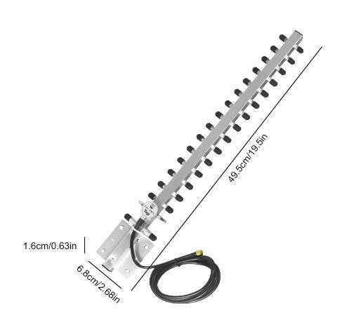 Антенна Yagi 2300-2560 МГц, 20 dBi, до 25 Вт, кабель 1,5 м, RP SMA (гнездо) Дніпро - зображення 6